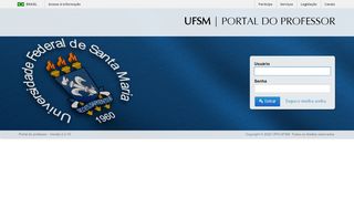 
                            13. Portal do Professor: Login - UFSM