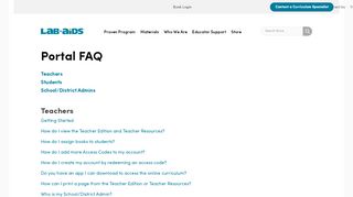 
                            3. Portal FAQ | Lab Aids