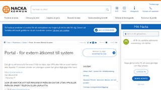 
                            12. Portal - för extern åtkomst till system | Nacka kommun