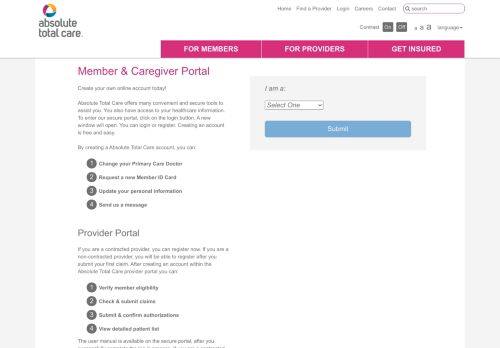 
                            12. Portal for Members | Login | Absolute Total Care