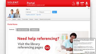 
                            8. Portal Home | Portal | Southampton Solent University
