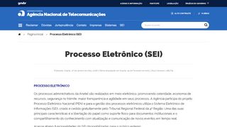 
                            4. Portal Institucional - Processo Eletrônico (SEI) - Anatel