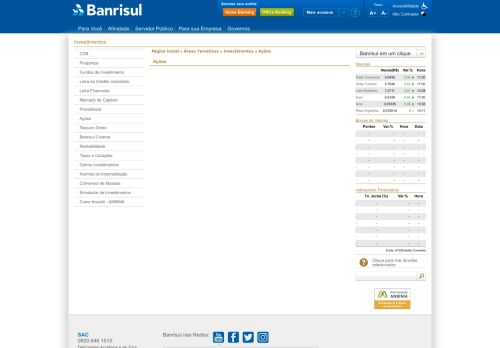 
                            8. Portal Internet Banrisul | Ações