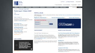 
                            6. Portal Log-in/Citizen CUNY - CUNY Portal - The City University of ...