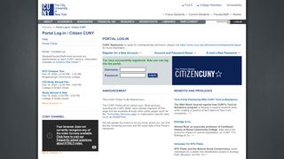 
                            11. Portal Log-in/Citizen CUNY - The City University of New York