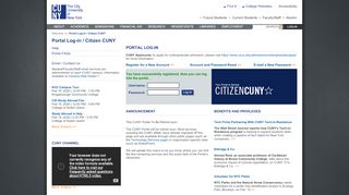 
                            10. Portal Log-in/Citizen CUNY - The City University of New York