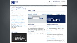 
                            12. Portal Log-in/Citizen CUNY