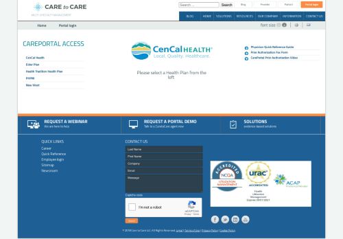 
                            2. Portal login - Care to Care