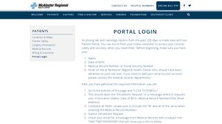 
                            11. Portal Login - McAlester Regional Health Center - McAlester Regional ...