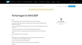 
                            6. Portal logon to WAS BSP - archive SAP