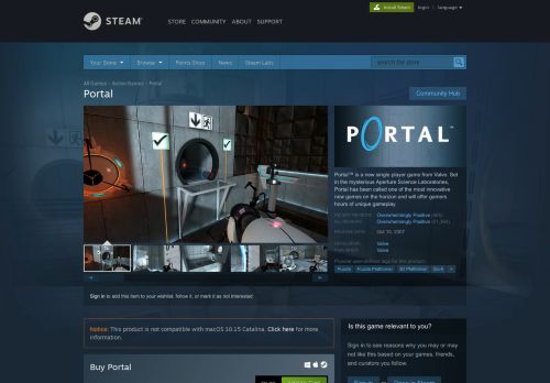 
                            4. Portal on Steam