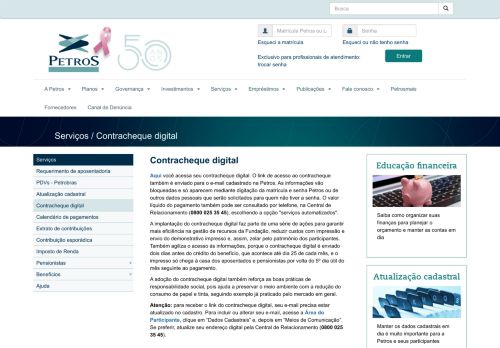 
                            5. Portal Petros - Petros - Contracheque digital