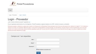 
                            2. Portal Proveedores - Login