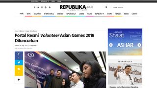 
                            4. Portal Resmi Volunteer Asian Games 2018 Diluncurkan | Republika ...