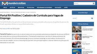 
                            10. Portal Rh Positivo, Vagas de Emprego, Cadastro de Currículo