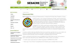 
                            6. Portal Saude - Sisprenatal Web - Sesacre