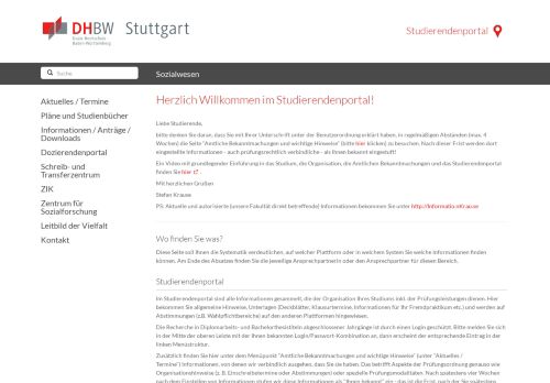 
                            4. Portal Sozialwesen: Sozialwesen - Studierendenportal - DHBW Stuttgart