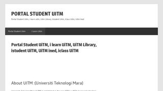 
                            9. Portal Student UiTM, i learn UiTM, UiTM Library, istudent ...