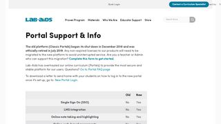
                            5. Portal Support & Info | Lab Aids