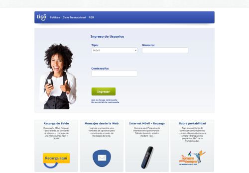 
                            3. Portal Tigo Online (Colombia)
