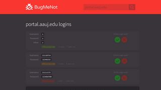 
                            8. portal.aauj.edu logins - BugMeNot