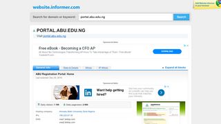 
                            7. portal.abu.edu.ng at WI. ABU Registration Portal: Home