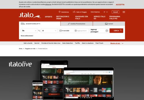 
                            5. Portale Italolive: cinema, musica, news e wi-fi in treno - Italotreno.it