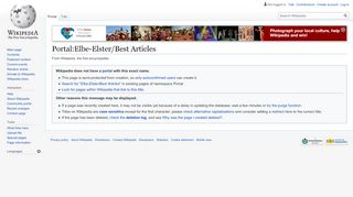 
                            7. Portal:Elbe-Elster/Best Articles - Wikipedia
