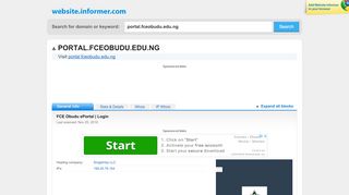 
                            8. portal.fceobudu.edu.ng at WI. FCE Obudu ePortal | Login
