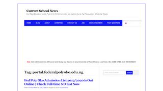 
                            12. portal.federalpolyoko.edu.ng Archives - Current School News : Current ...