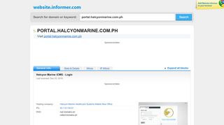 
                            6. portal.halcyonmarine.com.ph at WI. Halcyon Marine iCMS : Login