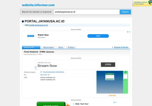 
                            6. portal.jayanusa.ac.id at WI. Login - Portal Akademik - Website Informer