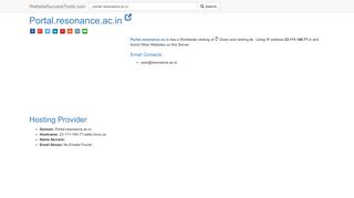 
                            10. Portal.resonance.ac.in Error Analysis (By Tools)