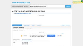 
                            9. portal.roehampton-online.com at WI. Something went wrong