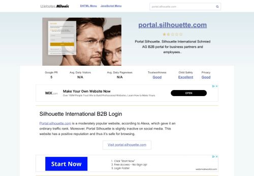 
                            6. Portal.silhouette.com website. Silhouette International B2B Login.