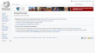 
                            13. Portal:Toronto - Wikipedia