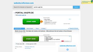 
                            2. portal.vagfr.de at WI. Mobile Access VAG - Sie haben die Cookies ...