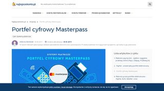 
                            11. Portfel Cyfrowy Masterpass - NajlepszeKonto