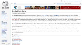 
                            13. Portia White Prize - Wikipedia