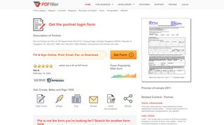 
                            7. Portnet Login - Fill Online, Printable, Fillable, Blank | PDFfiller