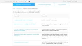 
                            6. portoseguro.com.br/portal do prestador - Perguntas mais frequentes