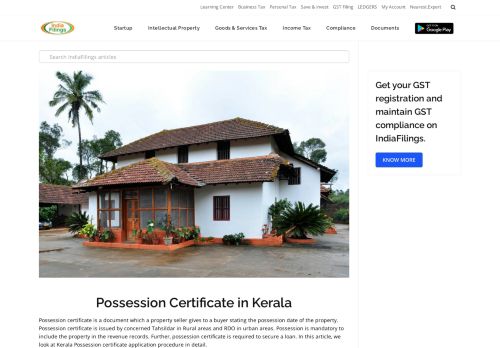 
                            5. Possession Certificate in Kerala - Online Application Procedure ...