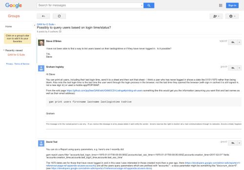 
                            6. Possibly to query users based on login time/status? - Google Groups