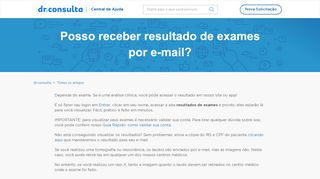 
                            5. Posso receber resultado de exames por e-mail? – dr.consulta