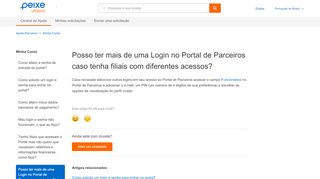 
                            6. Posso ter mais de uma Login no Portal de Parceiros caso tenha ...