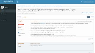 
                            12. Post Comment / Reply to Ngbuzz Forum Topics Without Registration ...