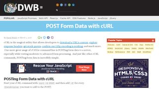 
                            4. POST Form Data with cURL - David Walsh Blog