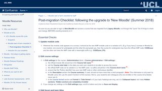 
                            11. Post-migration Checklist: following the upgrade to 'New Moodle ...