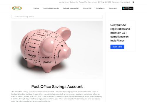 
                            11. Post Office Savings Account - IndiaFilings