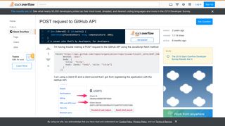 
                            12. POST request to GitHub API - Stack Overflow